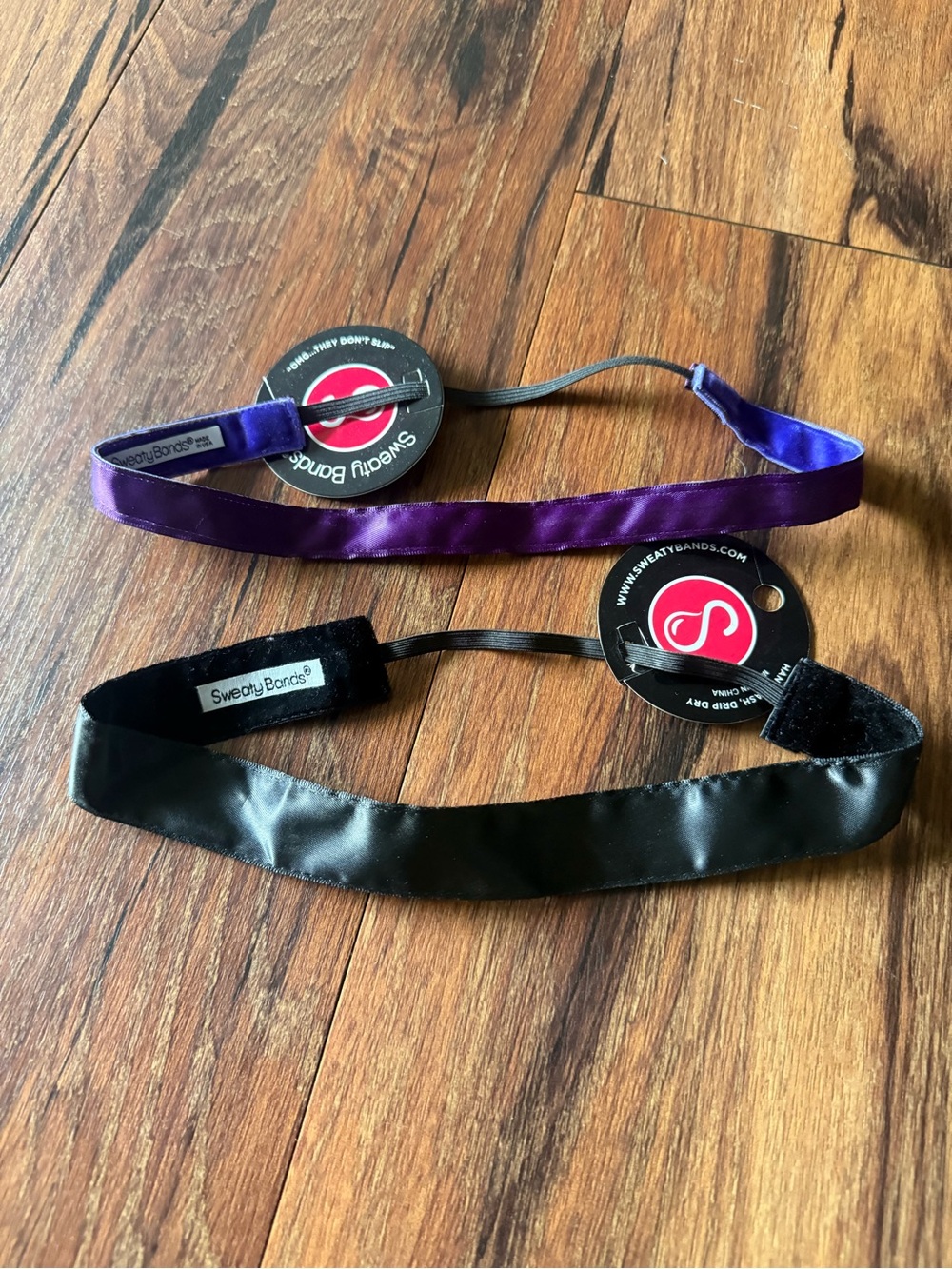 Sweaty Bands Satin Headbands - Purple and Black
